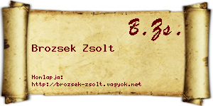 Brozsek Zsolt névjegykártya